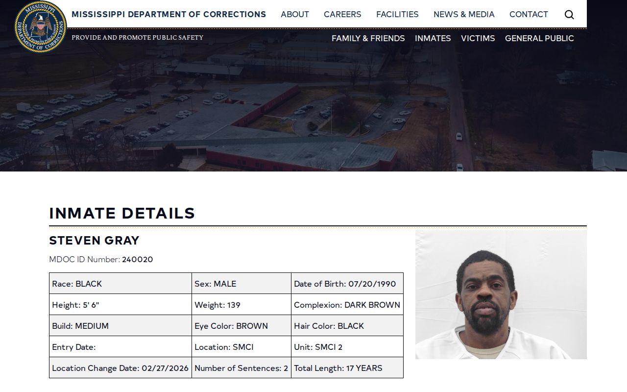 Warren County projected release date shown as MDOC Tentative Release Date