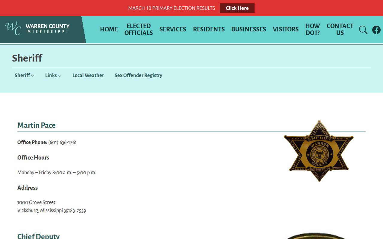 Warren County released inmates sheriff contact page without a release feed